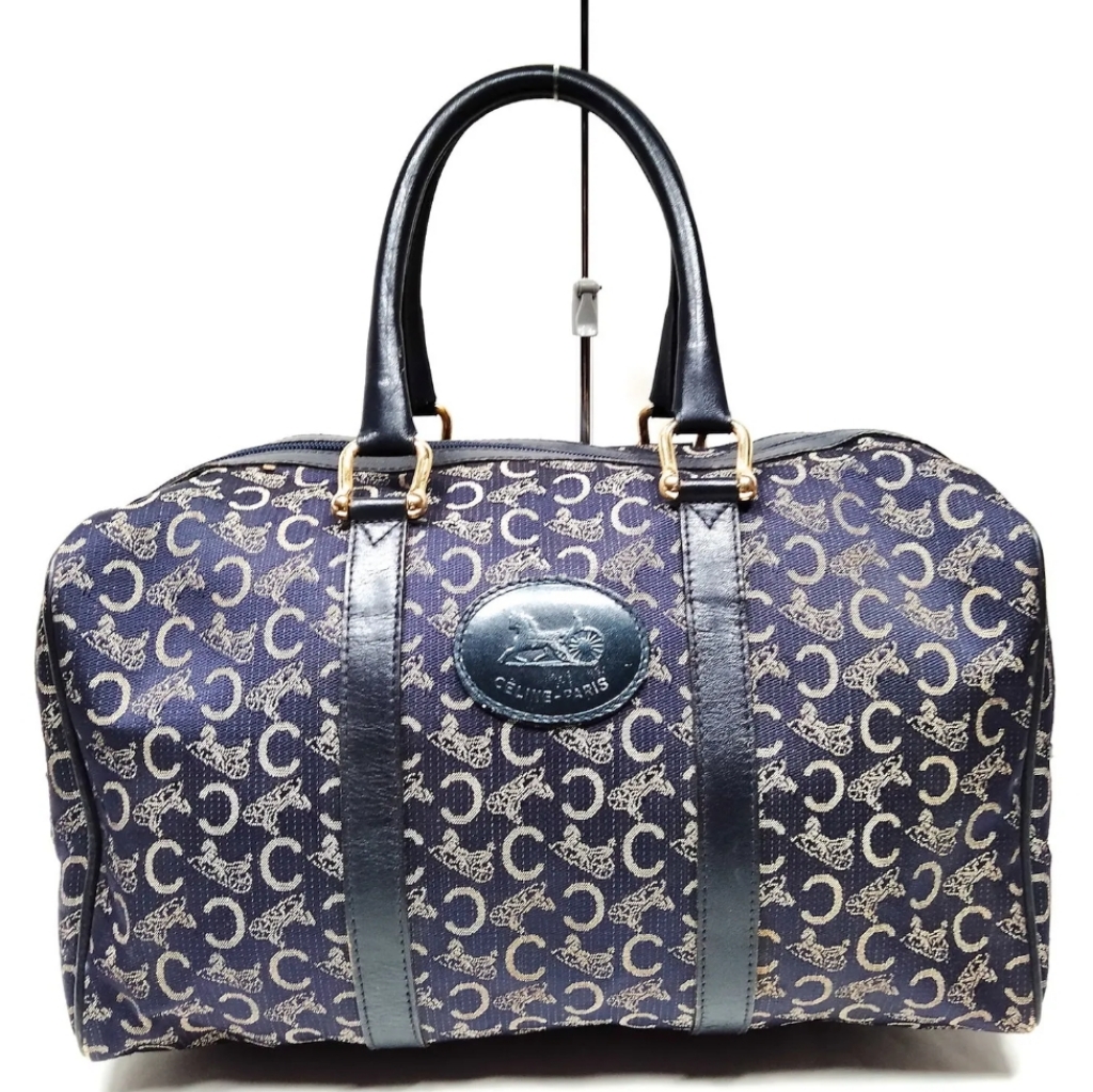 Celine Hand Bag Navy Blue Nylon